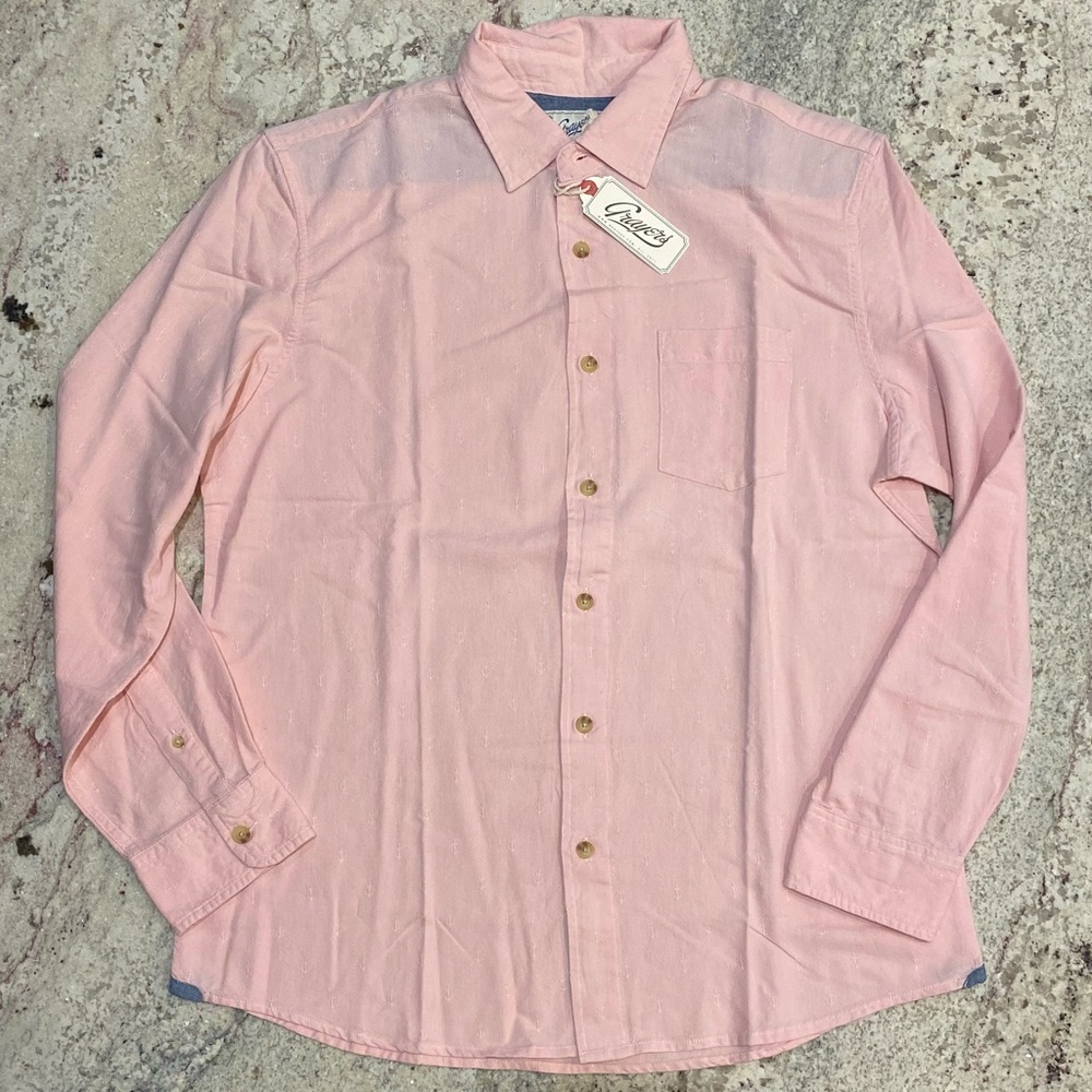 Grayers anchor light pink button down shirt